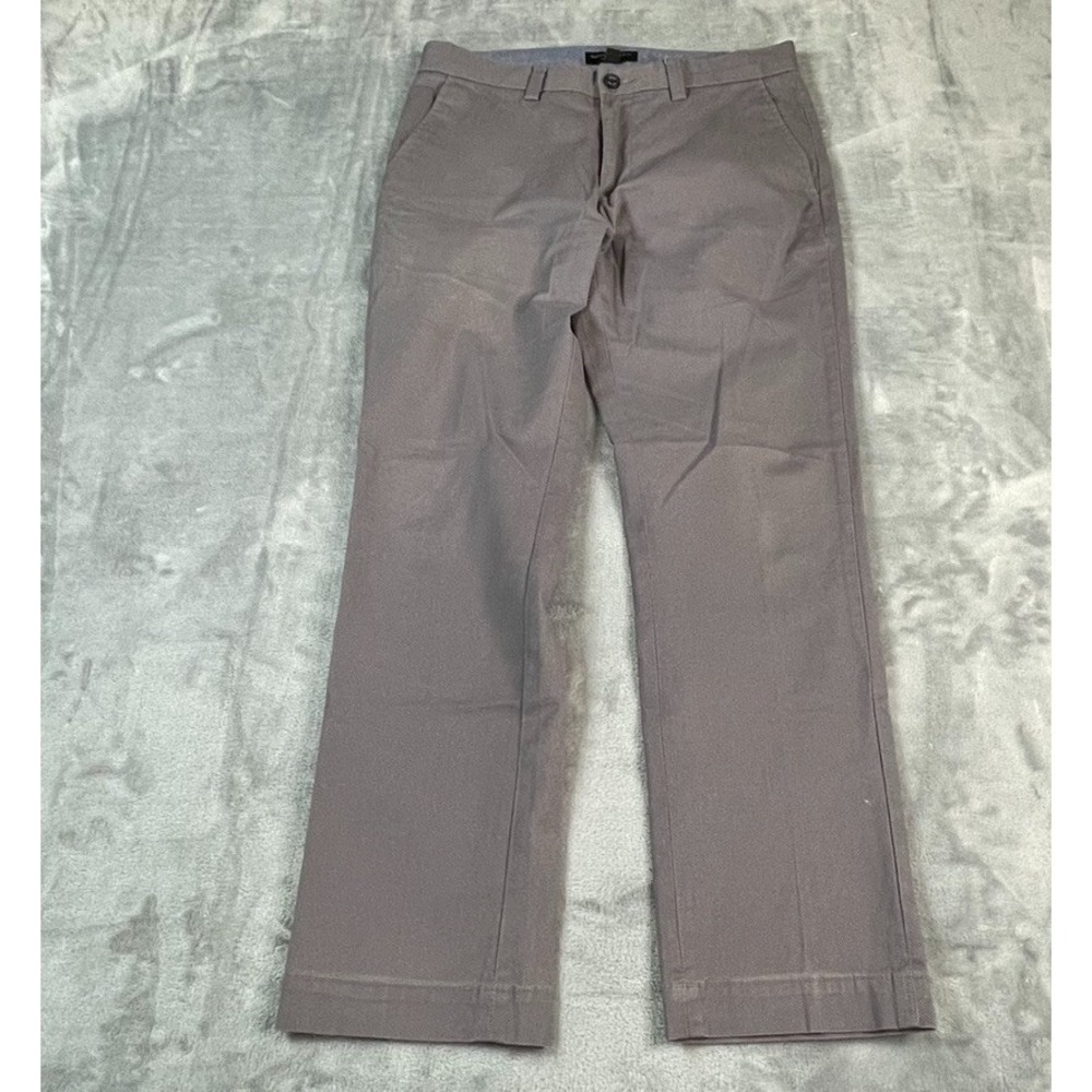 Banana Republic Aiden Chino Pant 31x29 Light Gray MicroPrint Cotton Stretch-READ